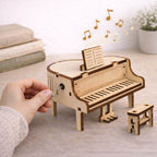 DIY Hand-Crank Wooden Piano Music Box product detail image 4