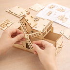DIY Hand-Cranked Wooden Music Box Pen Holder product detail image 2