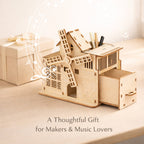 DIY Hand-Cranked Wooden Music Box Pen Holder product detail image 8