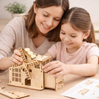 DIY Hand-Cranked Wooden Music Box Pen Holder product detail image 5
