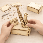 DIY Hand-Crank Wooden Saxophone Music Box product detail image 4