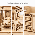 DIY Hand-Crank Wooden Carousel Music Box Pen Holder product detail image 7