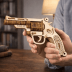 DIY Wooden Mechanical Revolver Model Kit - Buildable Puzzle & Display Piece product detail image 9