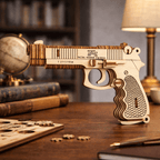 DIY Wooden Mechanical Revolver Model Kit - Buildable Puzzle & Display Piece product detail image 5