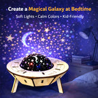DIY Smart Voice-Controlled Spaceship Starry Sky Light - Wooden STEM Toy for Kids product detail image 3