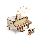 DIY Wooden Piano Music Box hand-crank buildable project — assemble a working piano-shaped music box, creative STEM gift for kids who love music